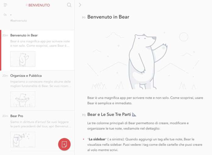 Bear elegante app per scrivere su iPhone iPad Mac