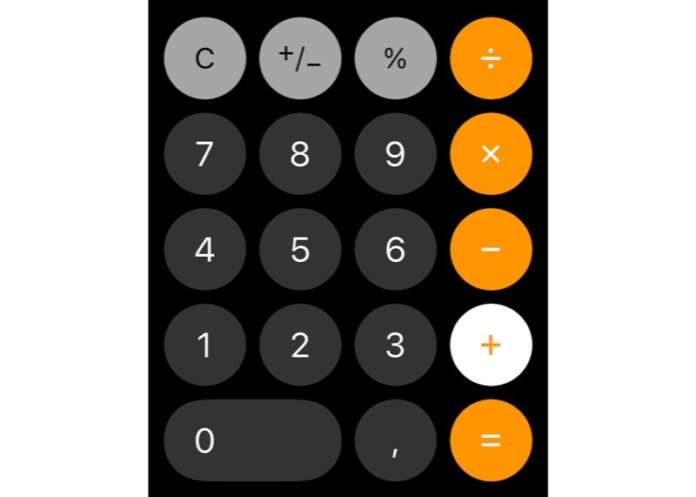 Calcolatrice di iOS 11