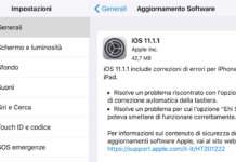 Aggiornamento iOS 11.1.1