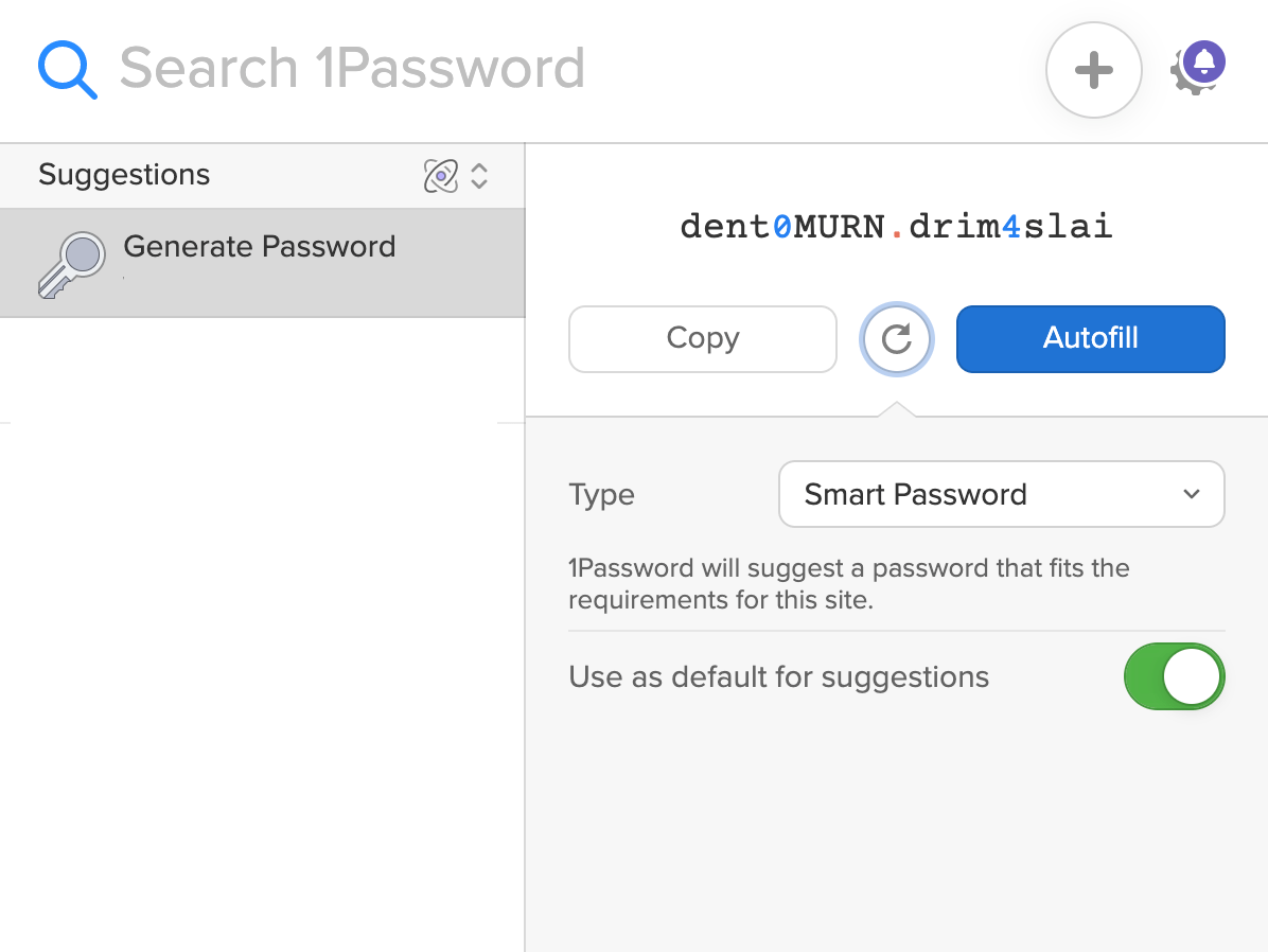 password smart 1Password