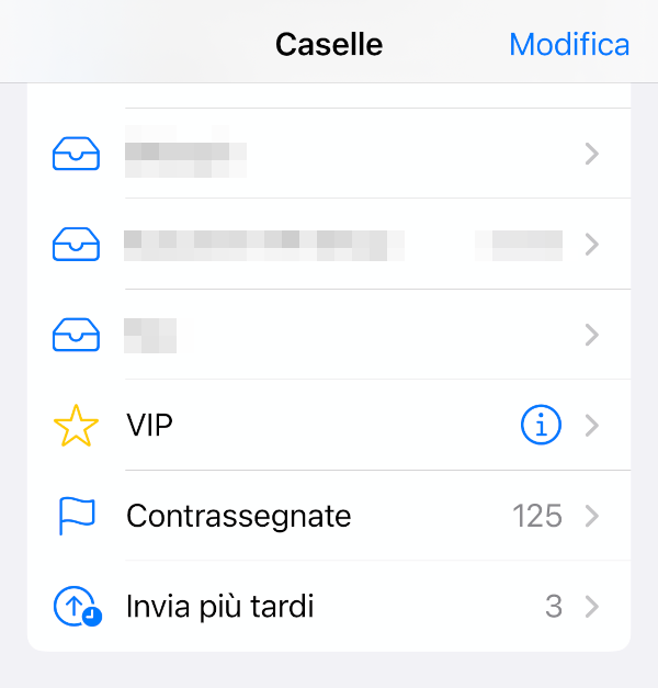 iOS 16 Mail Invia in seguito