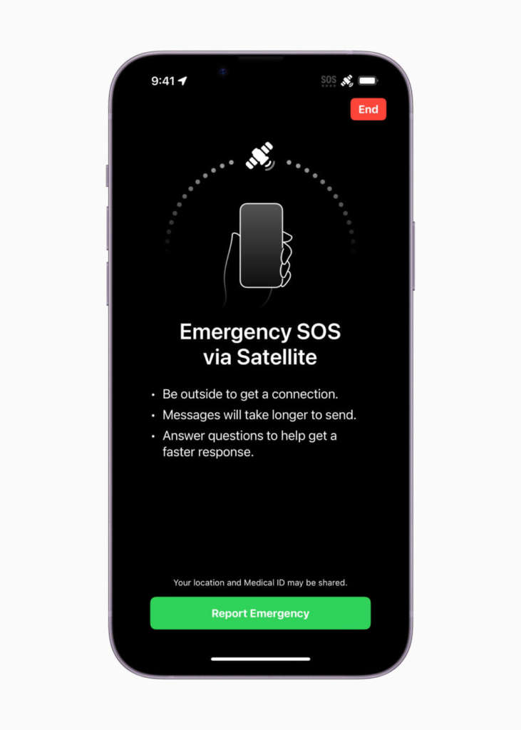 iPhone Emergency SOS via satellite