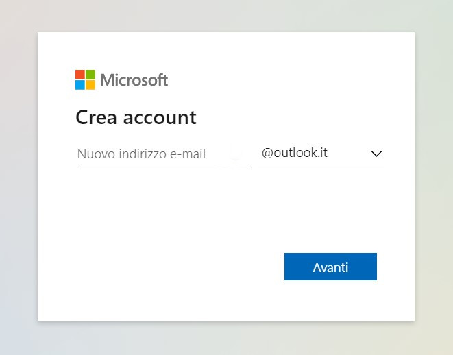 account email gratuito Microsoft Outlook