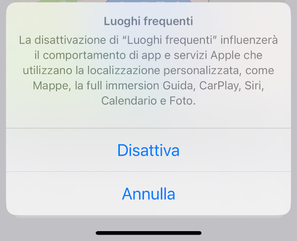 luoghi frequenti iPhone