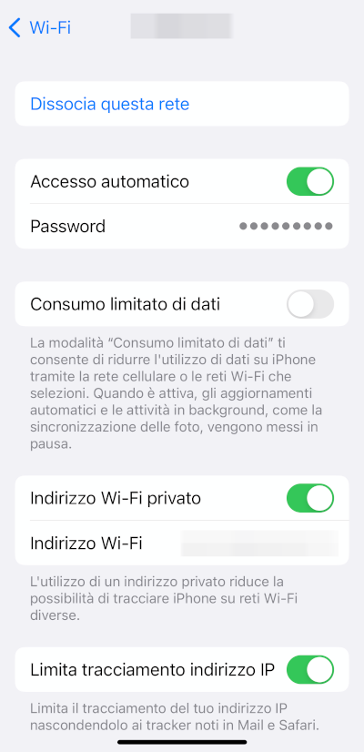 password wi-fi iPhone