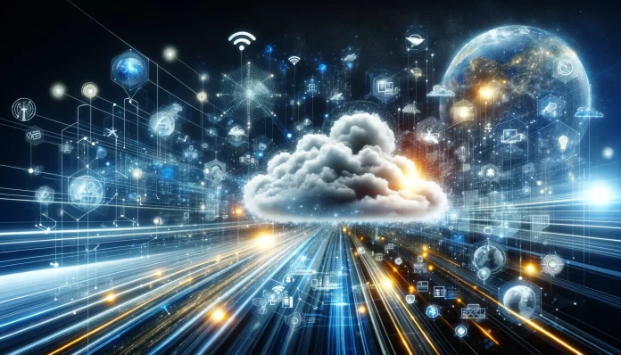 DALL·E cloud computing, telecommunications, networking, connectivity
